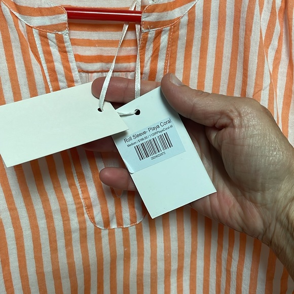 Oliphant Coral and White Ruffled Tiered Sundress - Picture 3 of 7